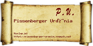 Pissenberger Uránia névjegykártya